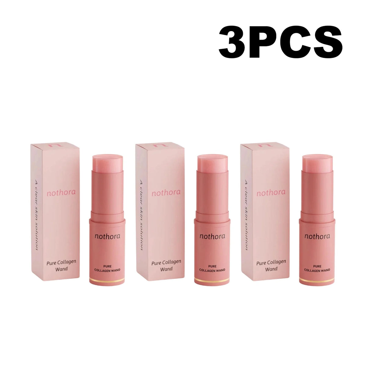 Nothora Pure Collagen Wand Pink Multi Balm Stick Enhance Radiance Boost Elasticity Facial Moisturizer Plumping For Face Eye Neck