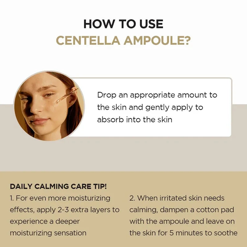 Korean Madagascar Centella Asiatica Ampoule Facial Serum,Soothes Acne Prone Moisturizing Repair Skin Barrier Skincare Products