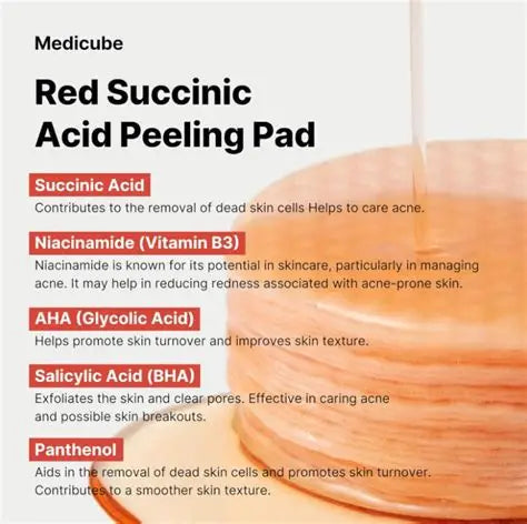 Medicube Red Succinic Acid Peeling Pads, 70 Pads