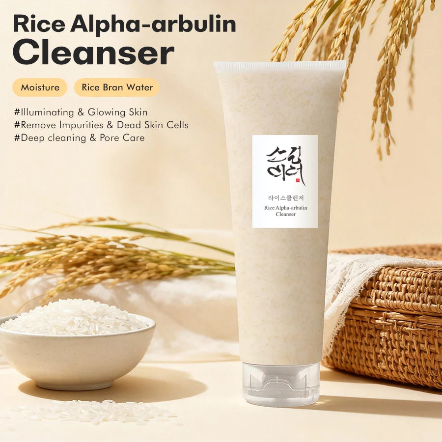 Korean Facial Brightening Cleanser,Low-pH Korean Rice Water Face Wash for Sensitive,Dry Skin,Gentle Face Wash for Moisturizing