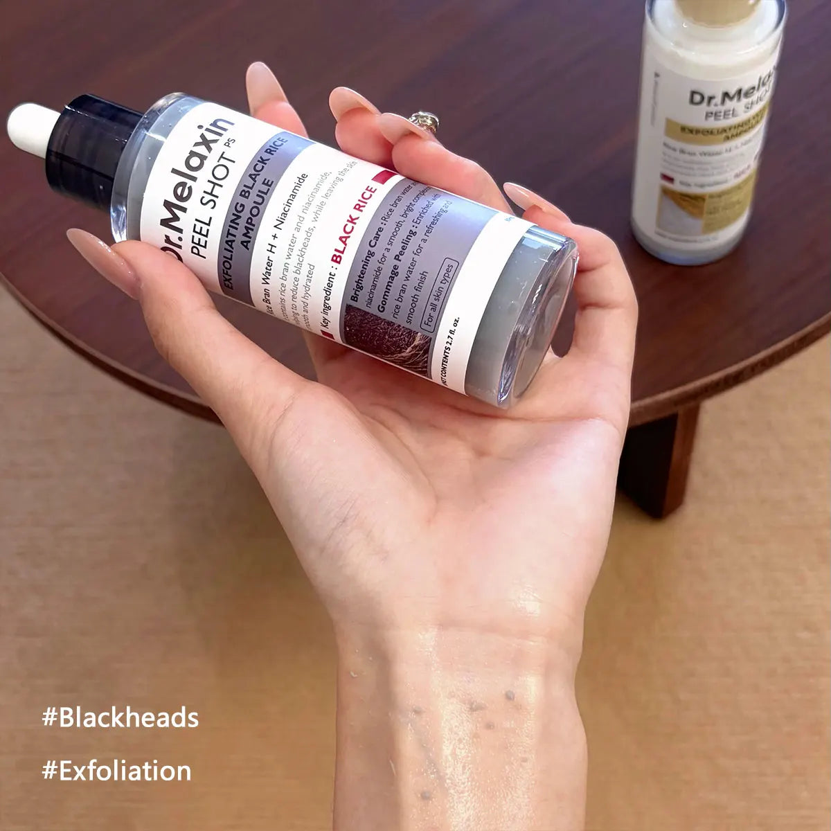 Dr.Melaxin PEEL SHOT EXFOLIATING BLACK RICE AMPOULE 80ml, Refine Texture, Soften Skin, Korean Cosmetics, Korean Skincare