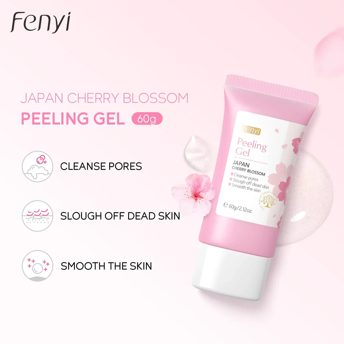 Sakura Face Deep Cleaning Exfoliating Gel Skin Care Whitening Moisturizer Repair Facial Scrub Skin Care 60g
