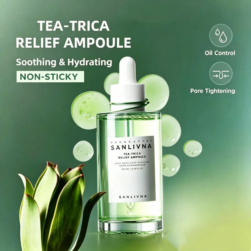 Korean Centella Tea-Trica Oil Control Soothing Toner,Soothing Ampoule Essence Hydrating Refreshing Face Serum Skincare Products