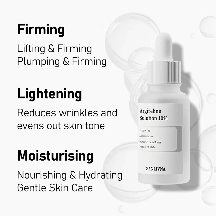 Korean Skincare Argireline Solution 10% Serum,Hydrating Anti-Aging Booster Face Serum Firming Smooth Skin Beauty Products 30ml