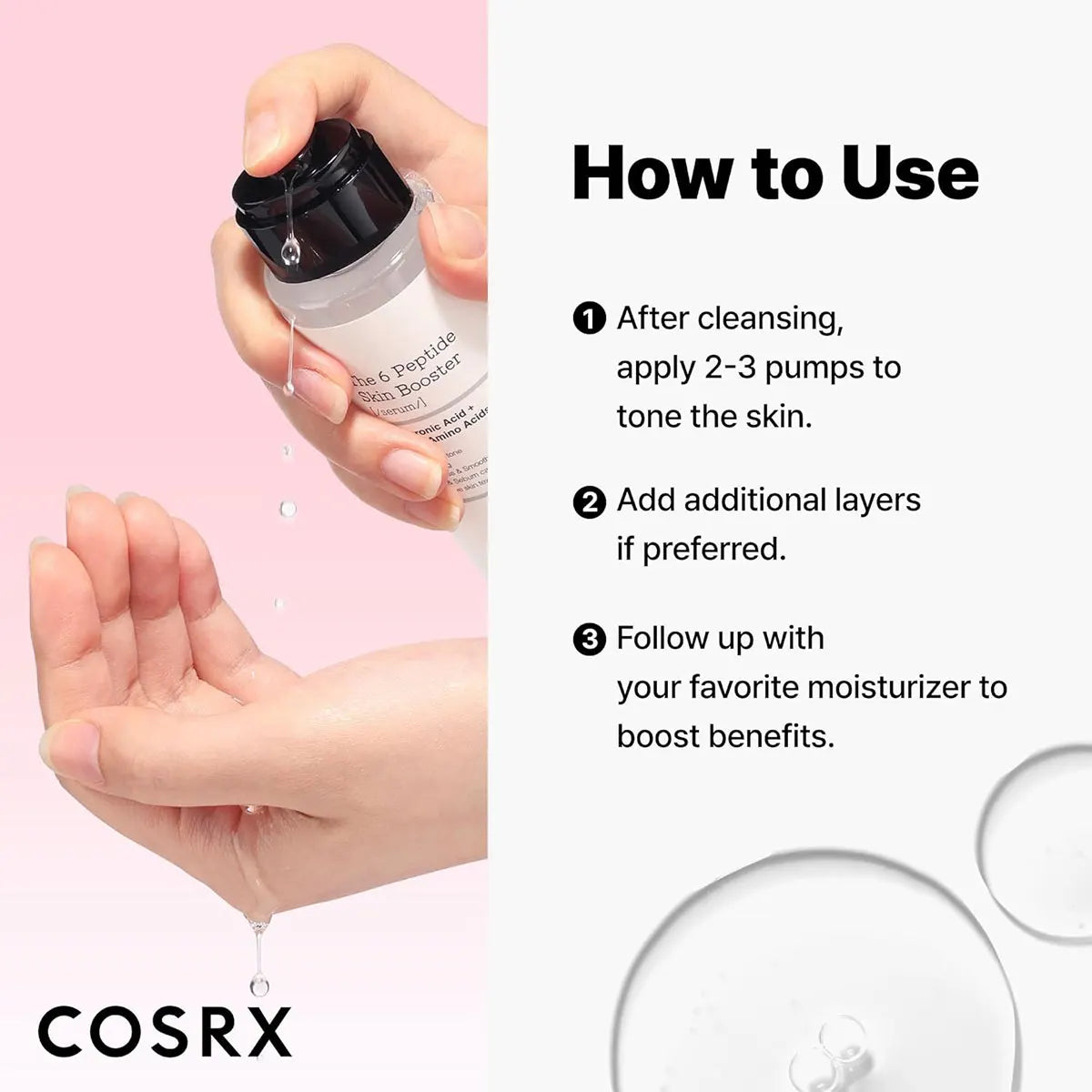 COSRX The 6 Peptide Collagen Booster Toner Serum 150ml, Fast Absorption, Soft Skin Touch, Korean Cosmetics, Korean Skincare