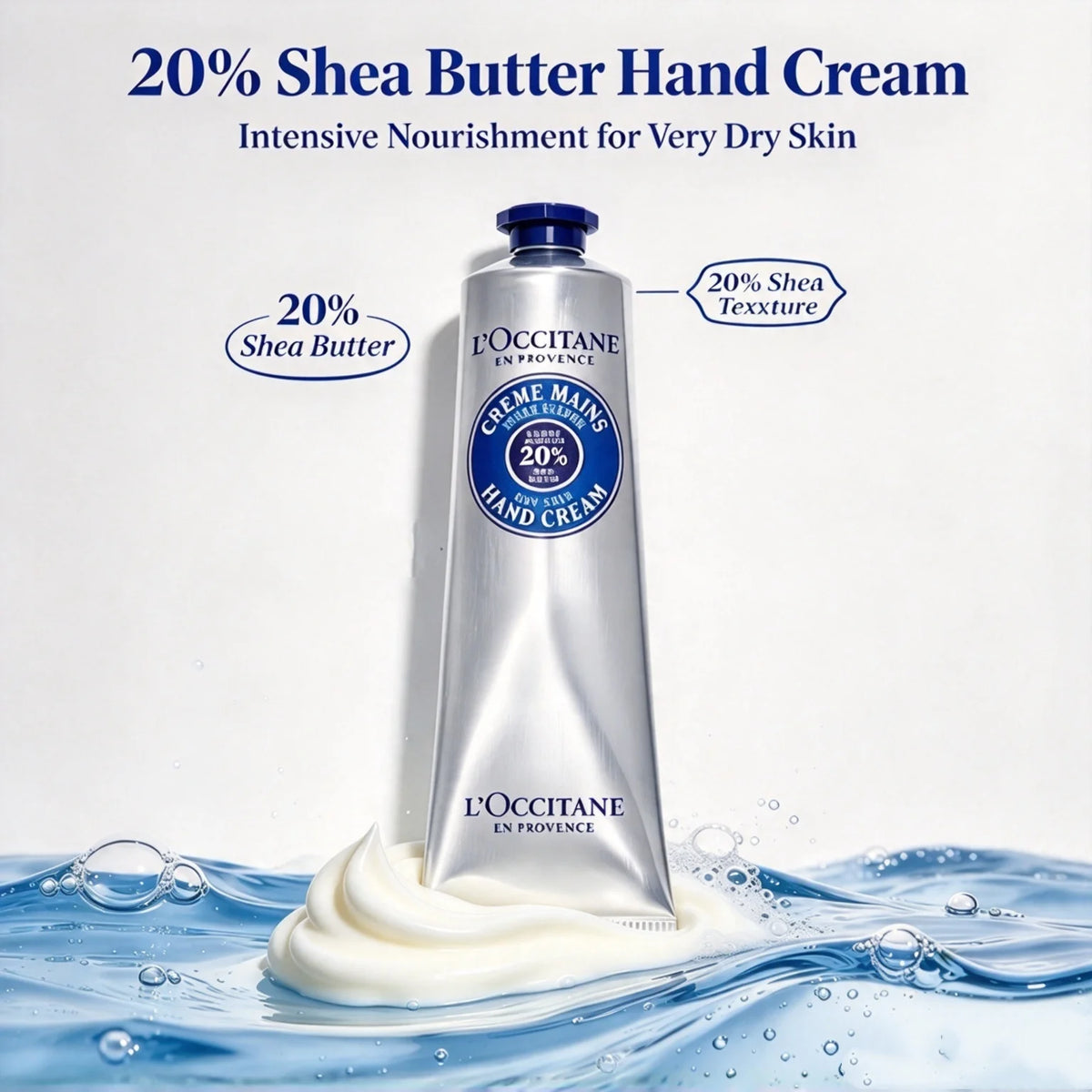 L'OCCITANE 20% Shea Butter,Rose Cherry Blossom Hand Cream,Nourishes Protects Dry Hands Fast Absorbing Non Greasy Lotion Skincare