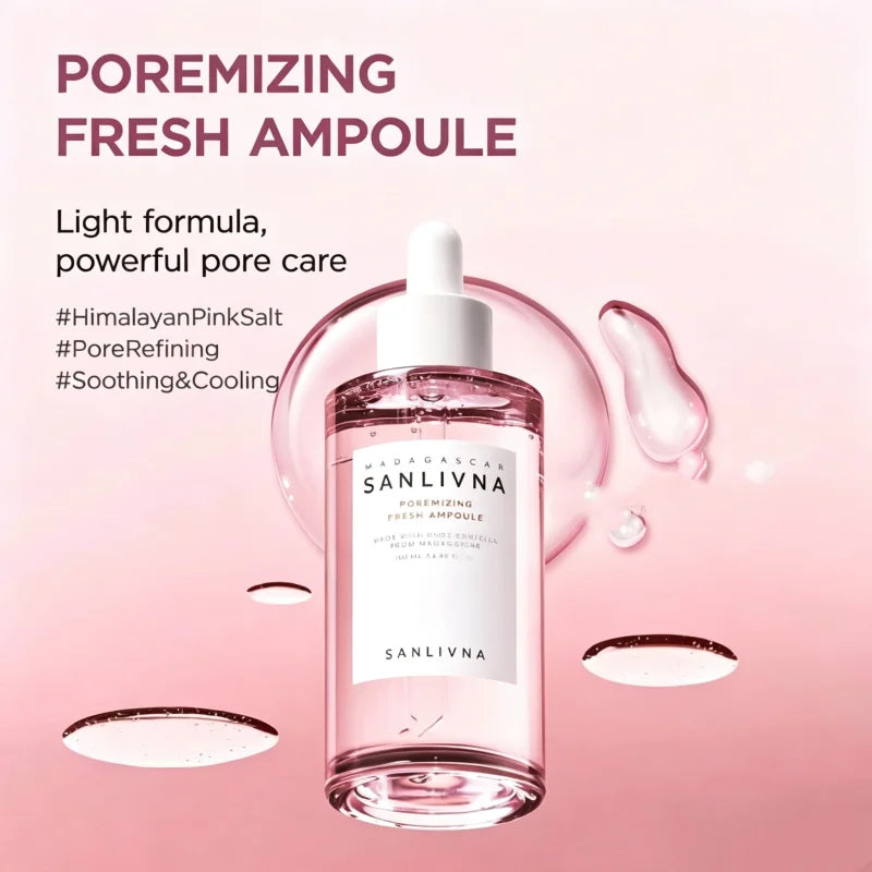 Korean Centella Ampoule Series,Poremizing Fresh,Brightening,Intensive Ampoule Face Pore Care Soothing Serum Skincare Products