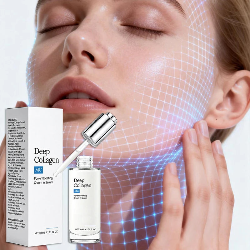 30ml Deep Collagen Power Boosting Cream In Serum Lightweight Non‑Greasy Fast‑Absorbing Daily Facial Skin Care Essence For Face