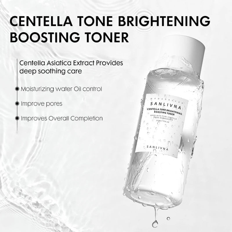 SANLIVNA Centella Asiatica Tone Brightening Boosting Toner Facial Deep Hydrationand Soothing Care Toner Suitable for Dull Skin