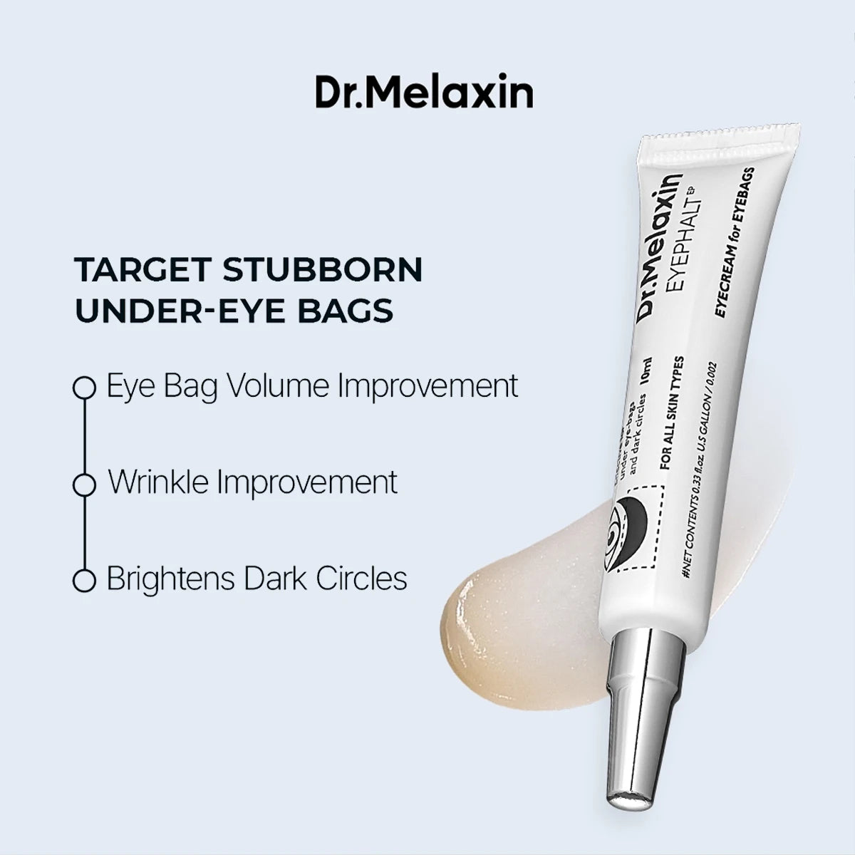 Dr.Melaxin EYEPHALT EYEBAG CREAM 10ml,Rich Hydrating Cream,Silky Smooth Texture,Non Greasy Finish,Korean Skincare,Korean Makeup