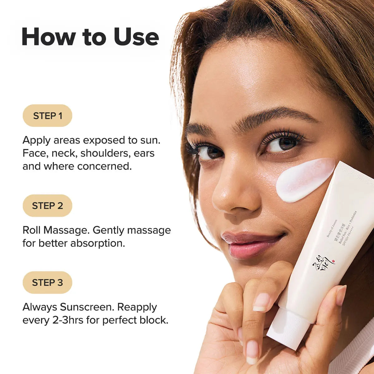 Beauty of Joseon Relief Sun : Rice+Probiotics SPF50+ PA++++ 50ml,Comfortable Wear,Easy To Spread,Korean Skincare,Korean Makeup