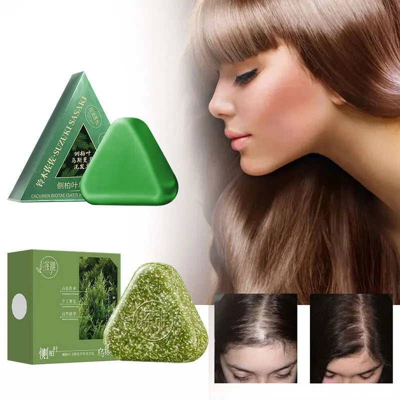 Natural Arborvitae Usman Grass Herbal Shampoo Bar For Hair Growth, Anti Hair Loss Treatment, Oil Control Dandruff Removal Soap