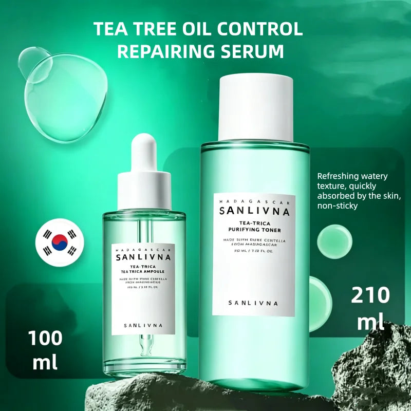 Korean Centella Tea-Trica Oil Control Soothing Toner,Soothing Ampoule Essence Hydrating Refreshing Face Serum Skincare Products