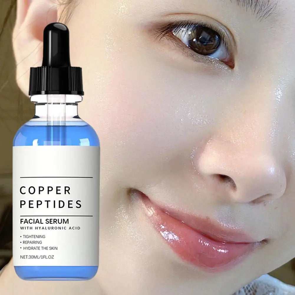 30ML Copper Peptide Serum for Face with Hyaluronic Acid, Copper Peptide Face Serum Moisturising Soothing for Fine Lines Skincare