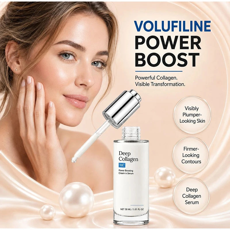 30ml Deep Collagen Power Boosting Cream In Serum Lightweight Non‑Greasy Fast‑Absorbing Daily Facial Skin Care Essence For Face