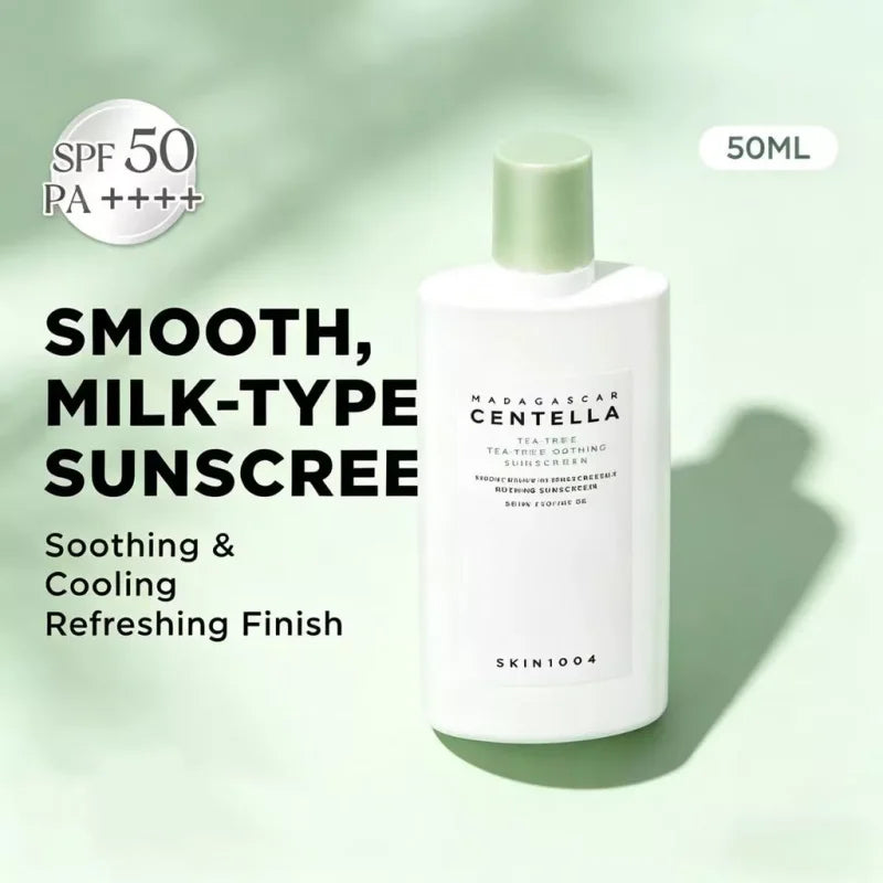 Korean Centella Air-fit Sun Cream,Tea‑Trica Sunscreen Milk and Poremizing Velvet Finish Sun Cream Face Anti-aging Skincare 50ml