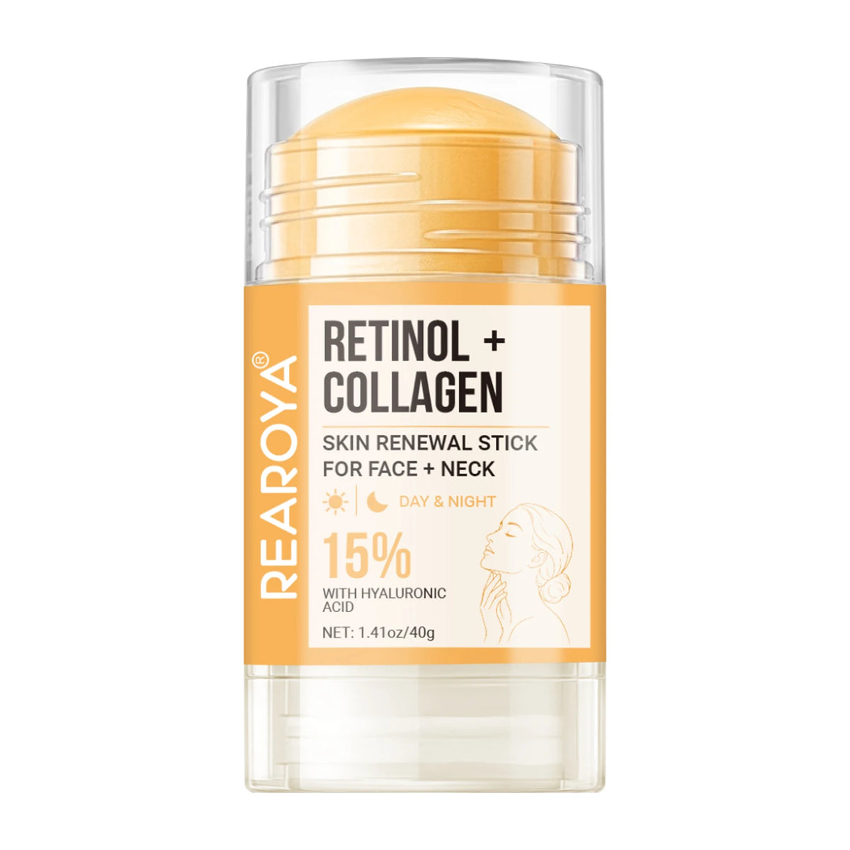 Retinol + Collagen Face Cream Neck Renewal Stick,Day and Night Hydrating Facial Lifting Firming Cream,Non-Greasy, Easy to Absorb