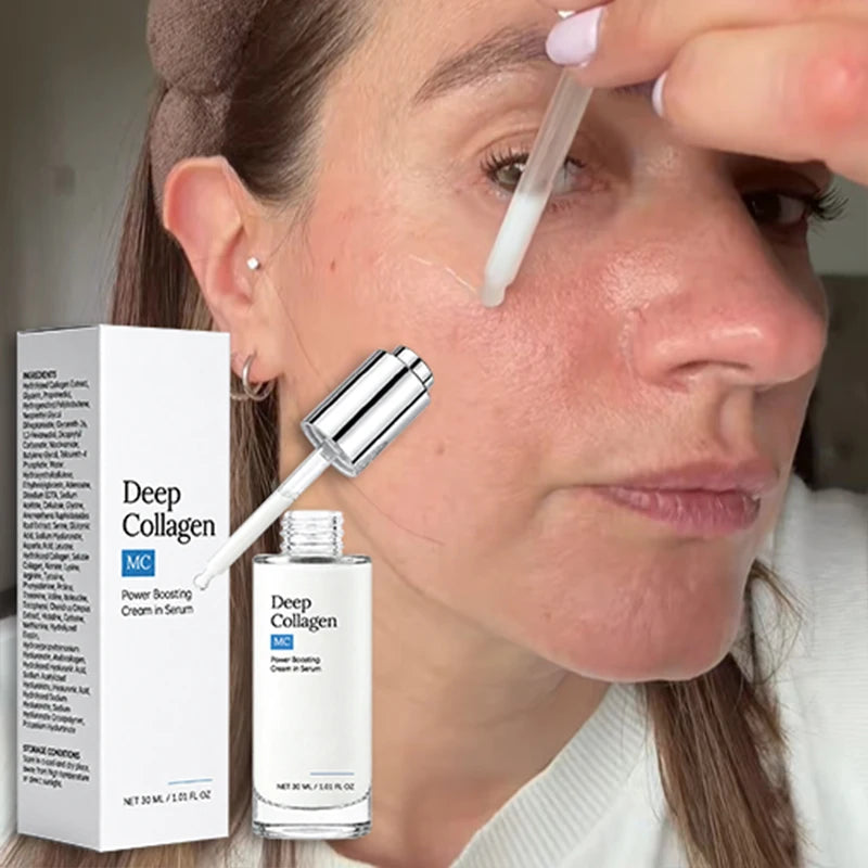 30ml Deep Collagen Power Boosting Cream In Serum Lightweight Non‑Greasy Fast‑Absorbing Daily Facial Skin Care Essence For Face