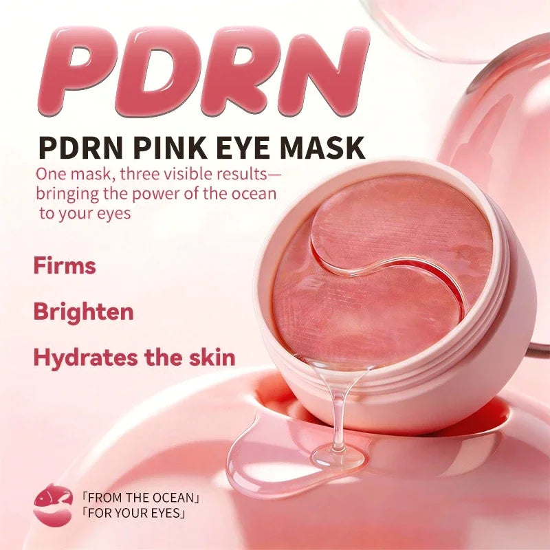 PDRN Pink Gel Under Eye Patches 30 Pairs | Moisturizing, Soothing, Firming, Reduce Fine Lines for Delicate Eye Skin
