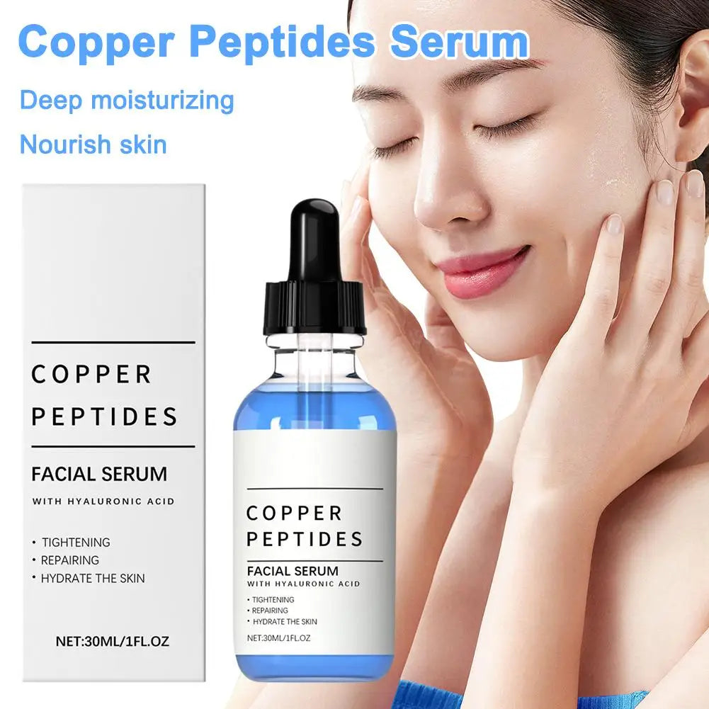 30ML Copper Peptide Serum for Face with Hyaluronic Acid, Copper Peptide Face Serum Moisturising Soothing for Fine Lines Skincare