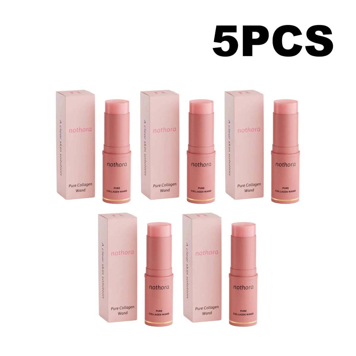 Nothora Pure Collagen Wand Pink Multi Balm Stick Enhance Radiance Boost Elasticity Facial Moisturizer Plumping For Face Eye Neck