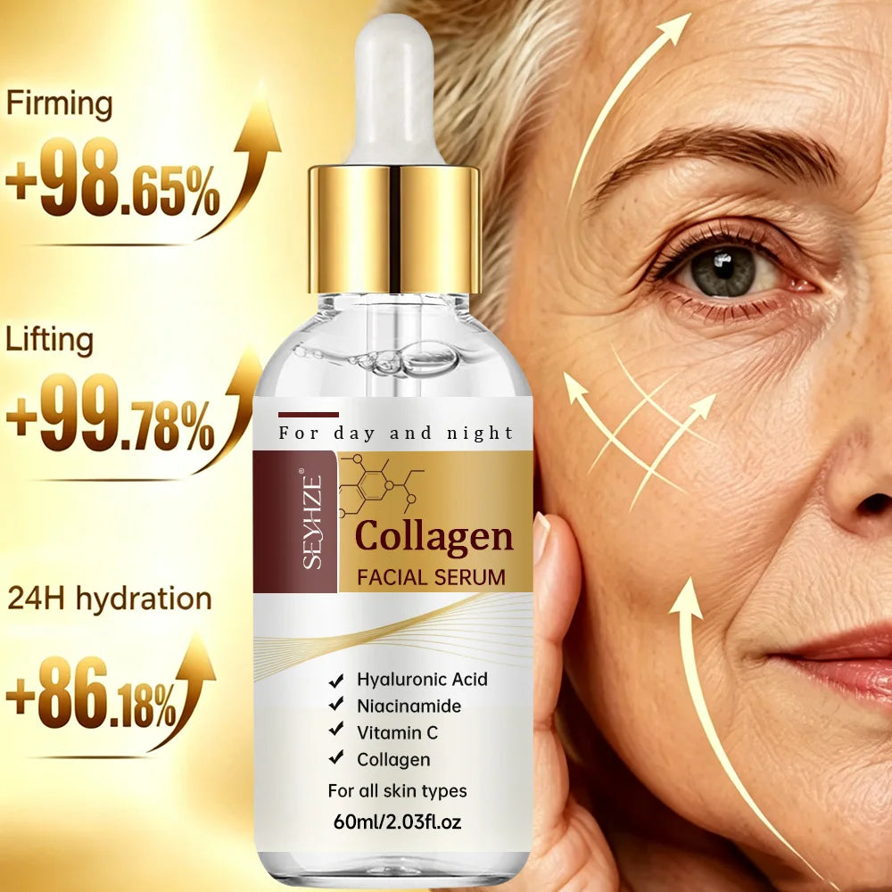 SEYHZE Collagen Facial Serum, Korean Skincare, Contains Collagen, Ceramides, Aloe Vera + Centella Asiatica, Brightens Skin Barri