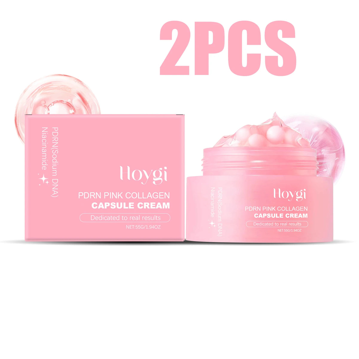 Korean PDRN Pink Collagen Capsule Cream Anti-Wrinkle Hydrating Moisturizer Cream Firming Brightening Skin Face Care Capsules