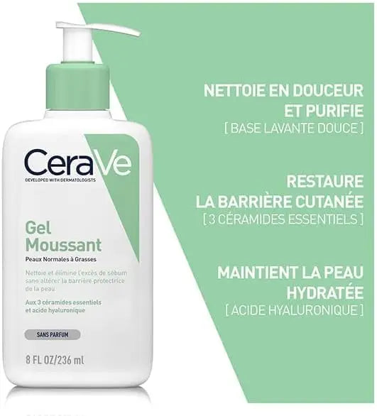 CeraVe 473ml Dual‑Use Foaming Wash for Face & Body, Dermatologist‑Tested Gentle Cleanser for Oily Skin Care