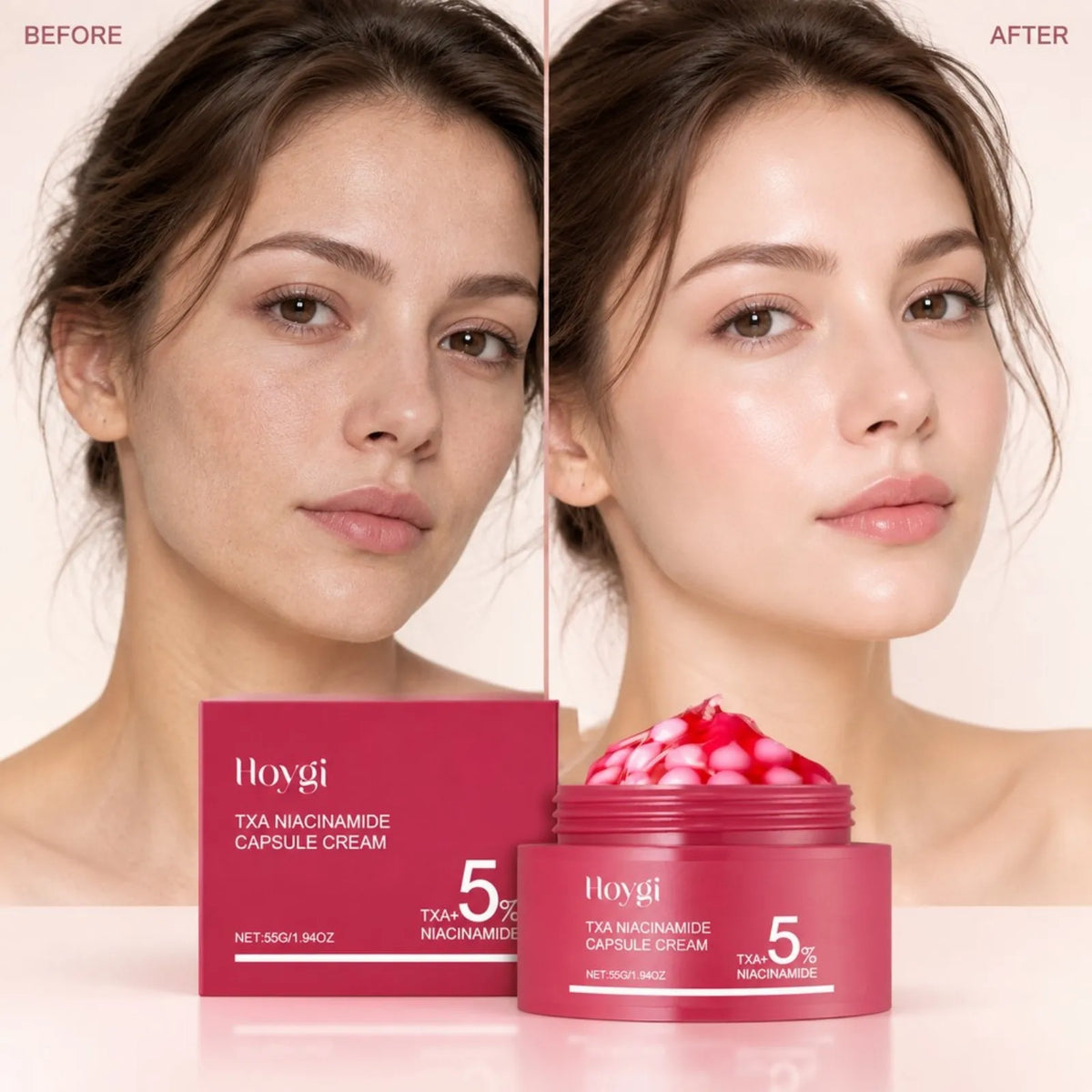 55g Nicotinamide Moisturizing Capsule Cream Nourishing Hydration Skin Lock in Moisture Refreshing Facial Care Cream for Dry Skin