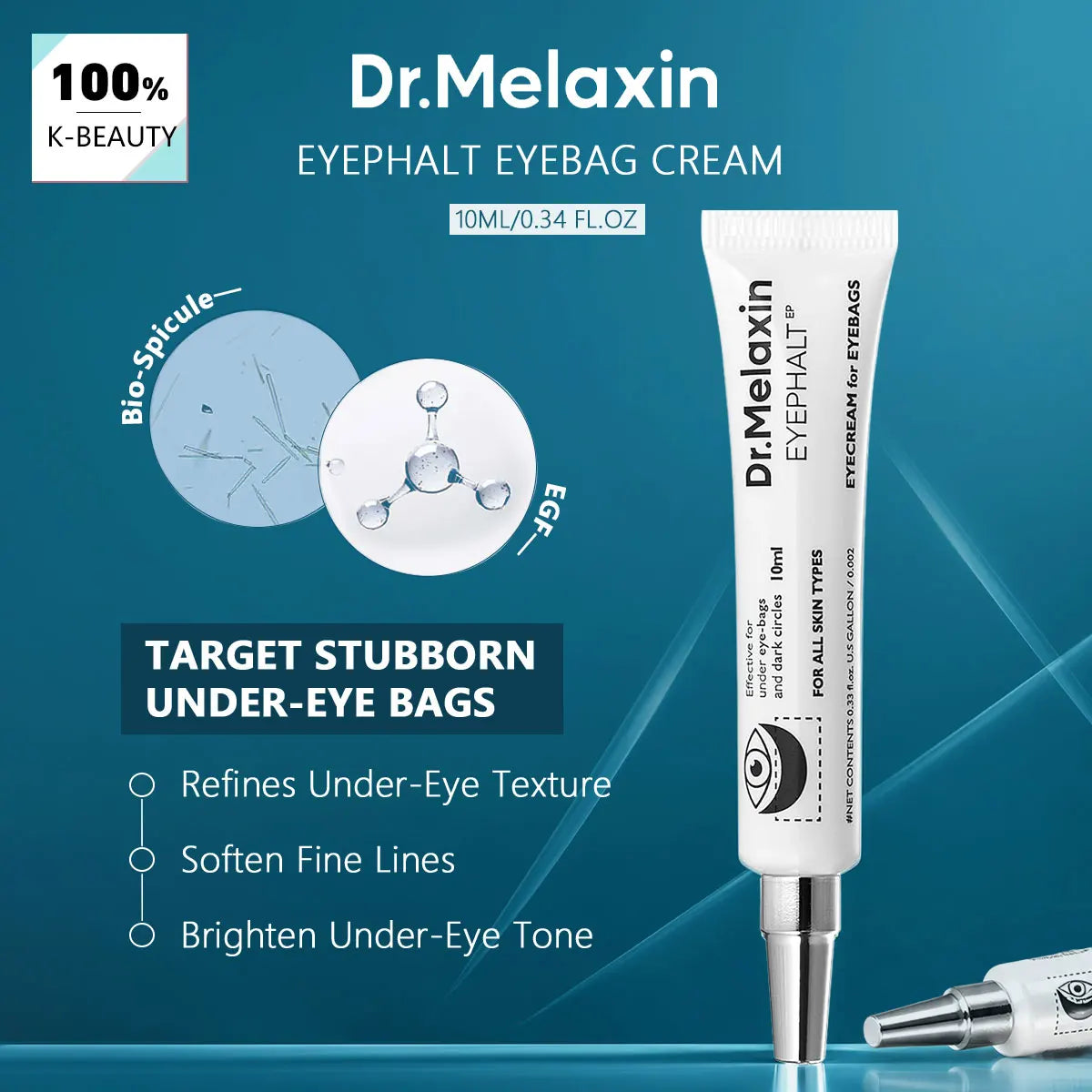 Dr.Melaxin EYEPHALT EYEBAG CREAM 10ml,Rich Hydrating Cream,Silky Smooth Texture,Non Greasy Finish,Korean Skincare,Korean Makeup