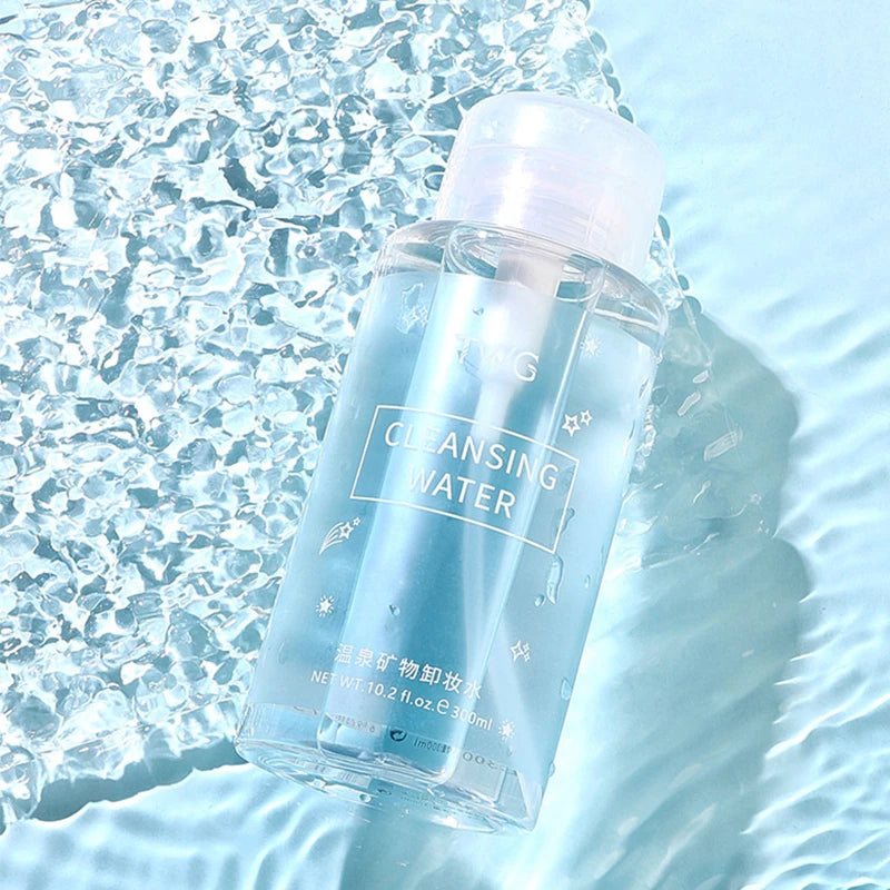Gentle Press Pump Makeup Remover 300ml Amino Acid Cleansing Water, Deep Clean Hydrating Non-Tightening Non-Sticky Makeup Remover