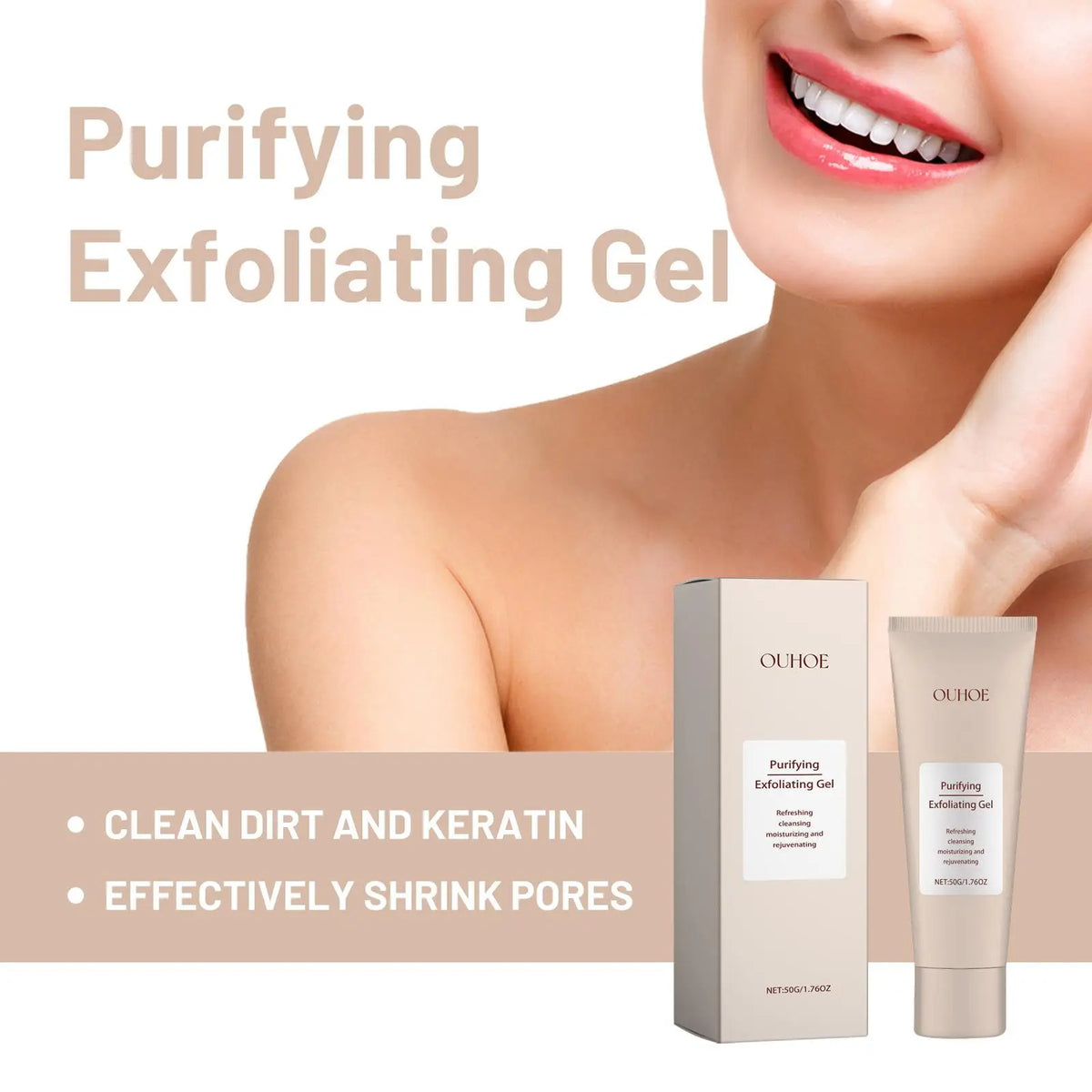 Exfoliating Gel: Skin Gentle Cleansing, Pores Rejuvenation, Blackhead & Acne Control