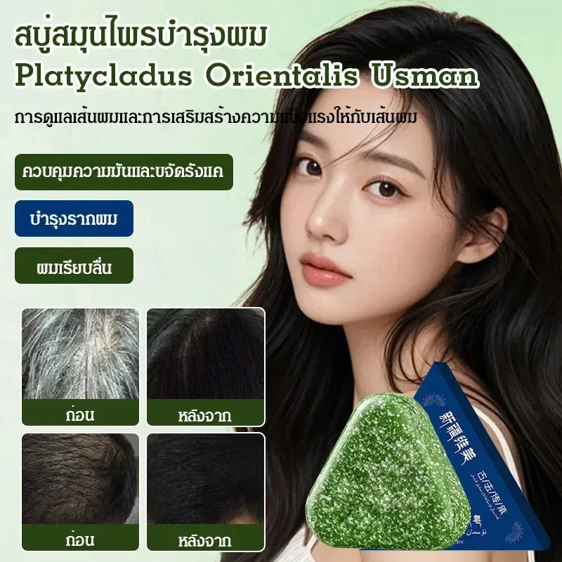 Anti Hair Loss Shampoo Bar With Cypress Leaf & Usnea, Controls Oily Hair & Dandruff, Relieves Scalp Volumizing Natural Hair Care
