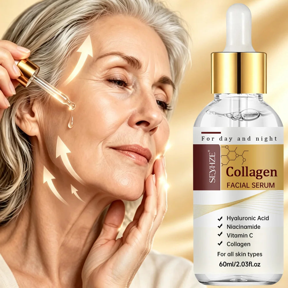 SEYHZE Collagen Facial Serum, Korean Skincare, Contains Collagen, Ceramides, Aloe Vera + Centella Asiatica, Brightens Skin Barri