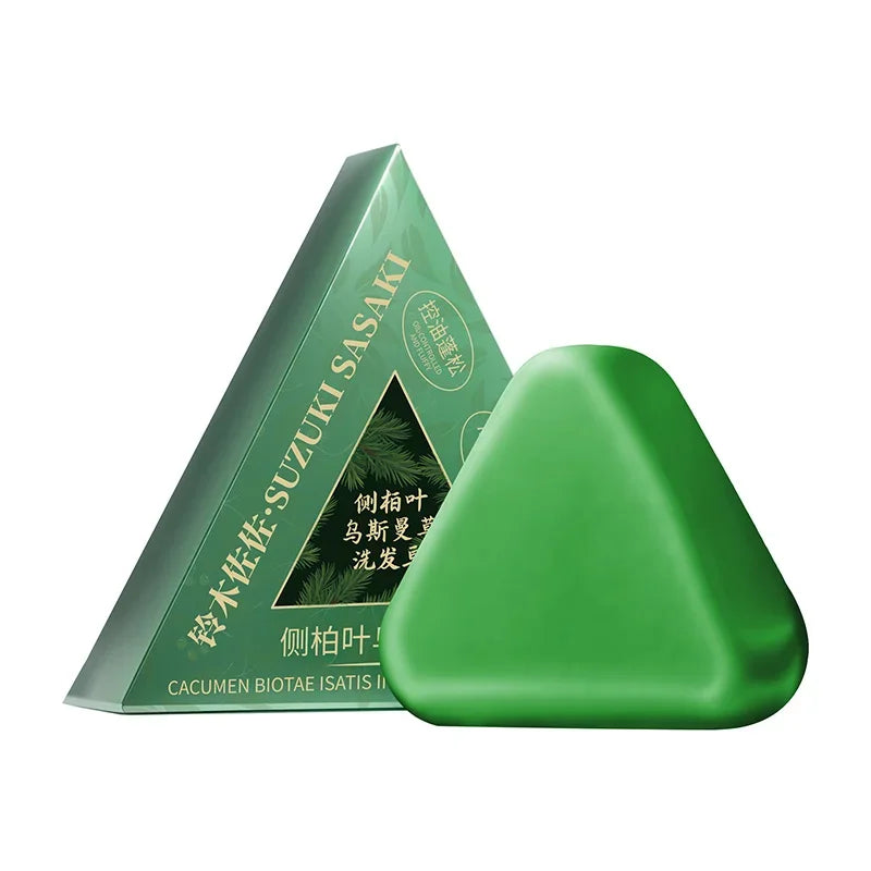 Natural Arborvitae Usman Grass Herbal Shampoo Bar For Hair Growth, Anti Hair Loss Treatment, Oil Control Dandruff Removal Soap