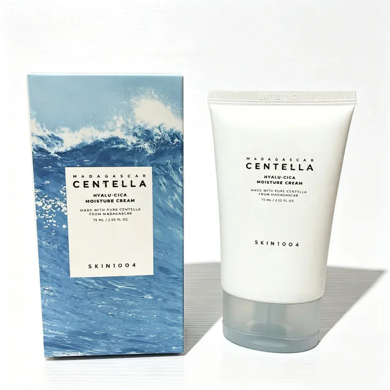 Korean Madagascar Centella Hyalu-Cica Moisture Cream,Hyaluronic Acid Deep Hydration Face Nourishing Moisturizer Cream 75ml