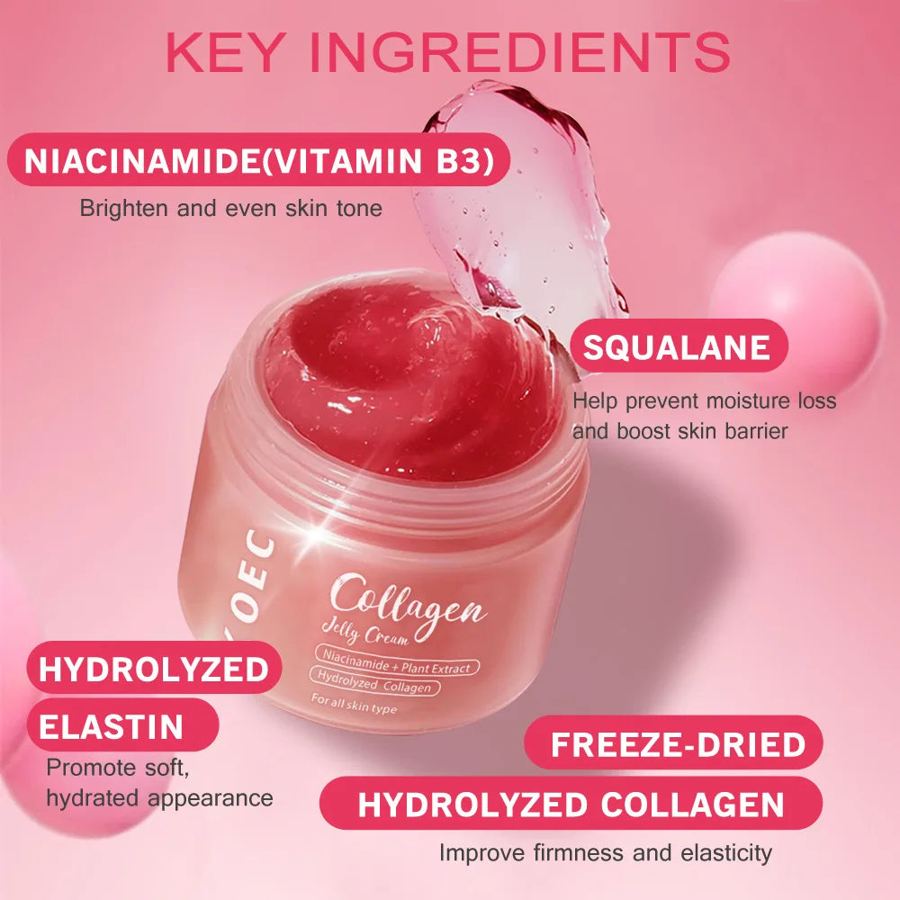 100g Jelly Face Cream Collagen Soft Moist Collagen Jelly Cream Essence Shrinks Pores  Nourishes Moisturizes Moisturize 2024 New