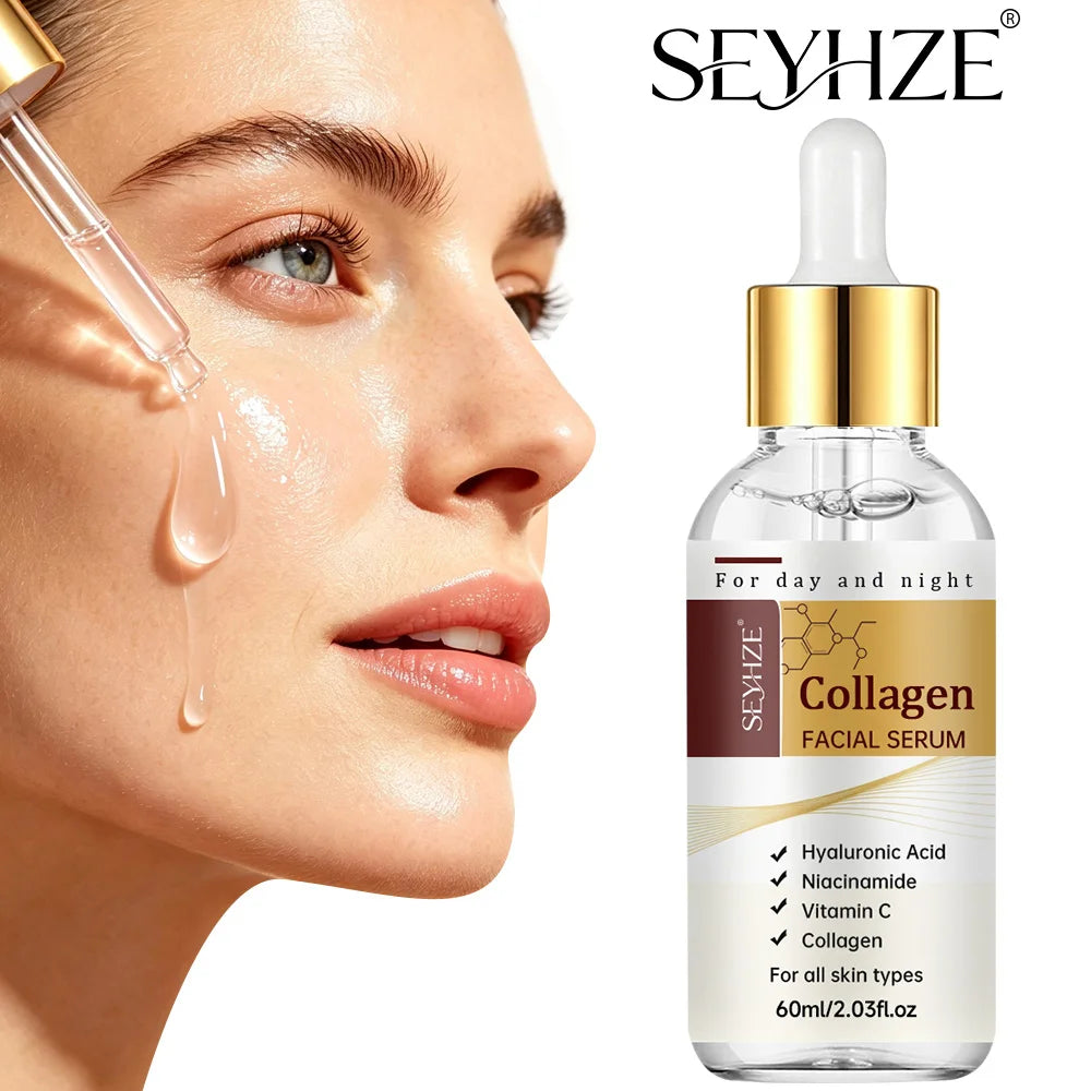 SEYHZE Collagen Facial Serum, Korean Skincare, Contains Collagen, Ceramides, Aloe Vera + Centella Asiatica, Brightens Skin Barri