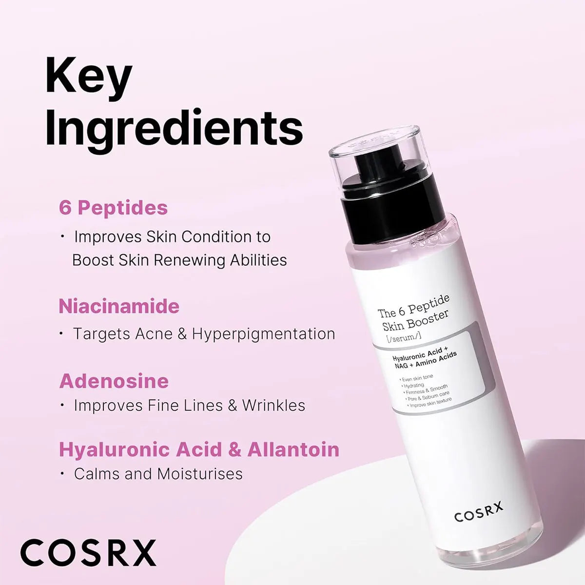 COSRX The 6 Peptide Collagen Booster Toner Serum 150ml, Fast Absorption, Soft Skin Touch, Korean Cosmetics, Korean Skincare