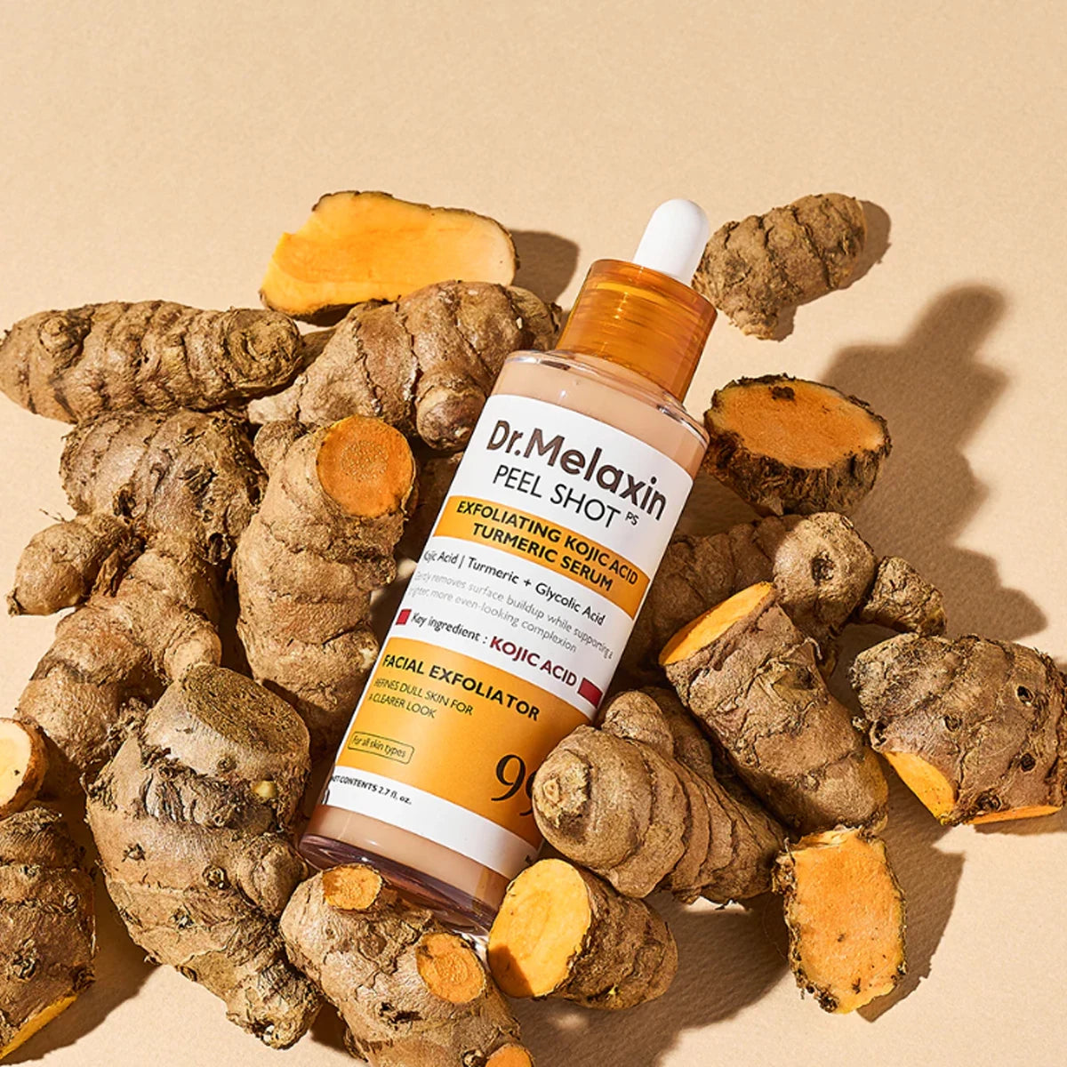 Dr.Melaxin PEEL SHOT EXFOLIATING KOJIC ACID TURMERIC SERUM 80ml, Clear Dullness, Purify Pores, Korean Cosmetics, Korean Skincare