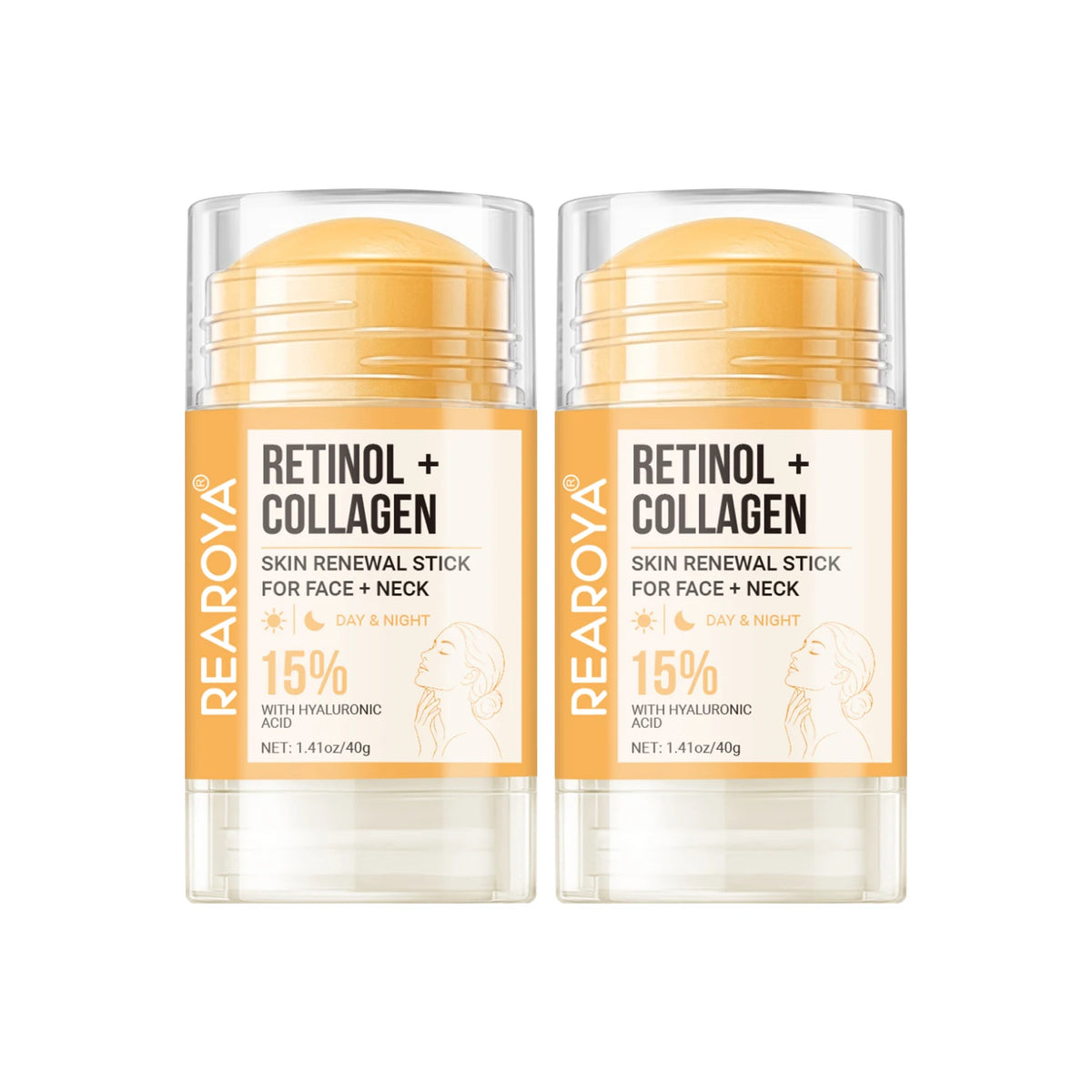 Retinol + Collagen Face Cream Neck Renewal Stick,Day and Night Hydrating Facial Lifting Firming Cream,Non-Greasy, Easy to Absorb