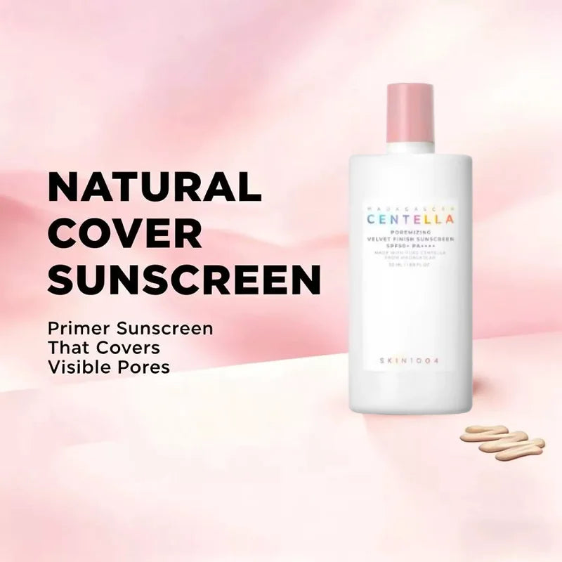 Korean Centella Air-fit Sun Cream,Tea‑Trica Sunscreen Milk and Poremizing Velvet Finish Sun Cream Face Anti-aging Skincare 50ml