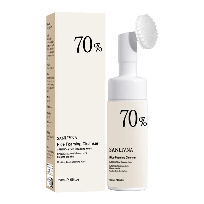 Rice Cleansing Mousse,Deep Cleansing Face Wash 120ml Gentle Pore Cleansing & Makeup Removal,Hydrating Face Cleansing Products