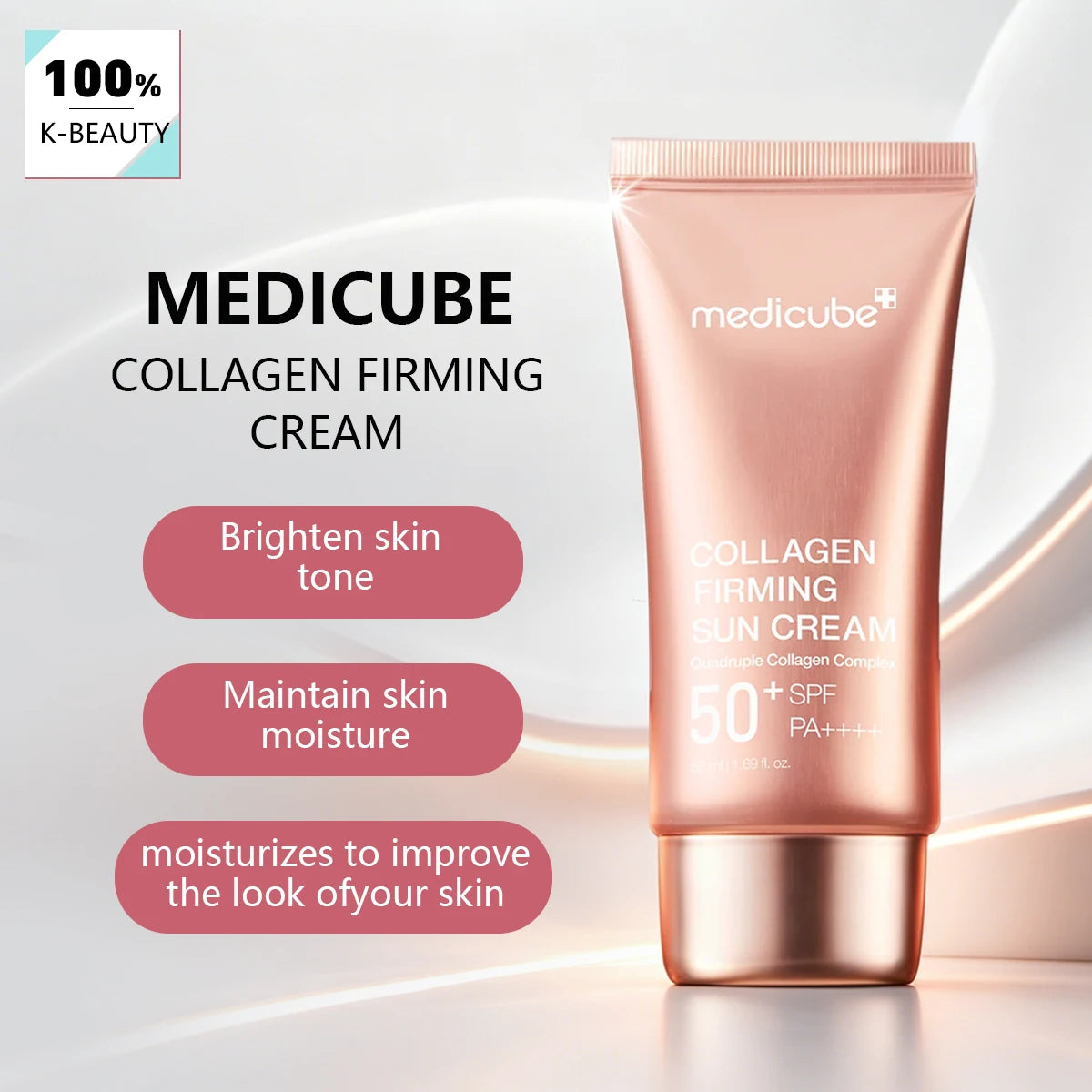 MEDICUBE COLLAGEN FIRMING CREAM_50ml, Light Texture, Mild Gentle Care, Soft Skin Touch, Korean Cosmetics, Korean Skincare
