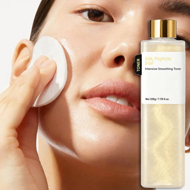 Silk Peptide EGF Facial Toner Gold Particle Smoothing Essence Water Deep Hydration Moisturizing Face Liquid Daily Korea Skincare