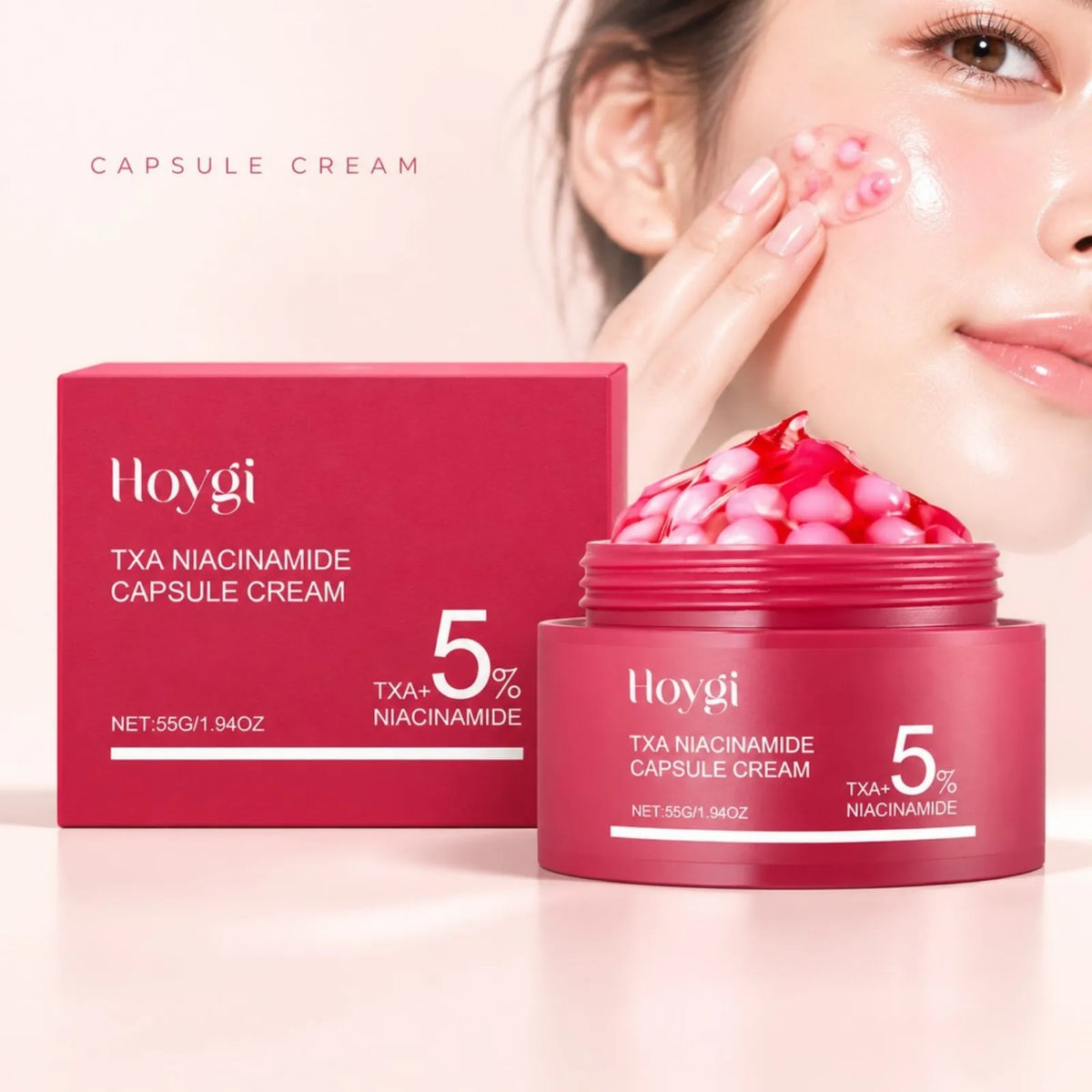 55g Nicotinamide Moisturizing Capsule Cream Nourishing Hydration Skin Lock in Moisture Refreshing Facial Care Cream for Dry Skin