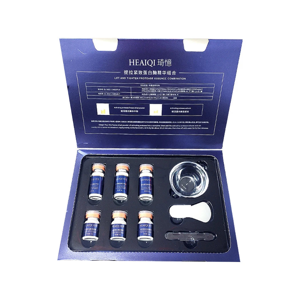Korea Facial Protease Collagen Peptide Lifting Firming Essence Mask Kit Brightening Moisturizing Reduce Fine Lines SkinCare Set