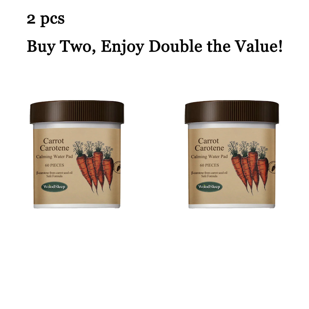 60PCS Carrot Carotene Face Pad Gentle Purifing Pores Moisturizing Refreshing Non-tight Soothing Redness Mild Face Cleaner Pad