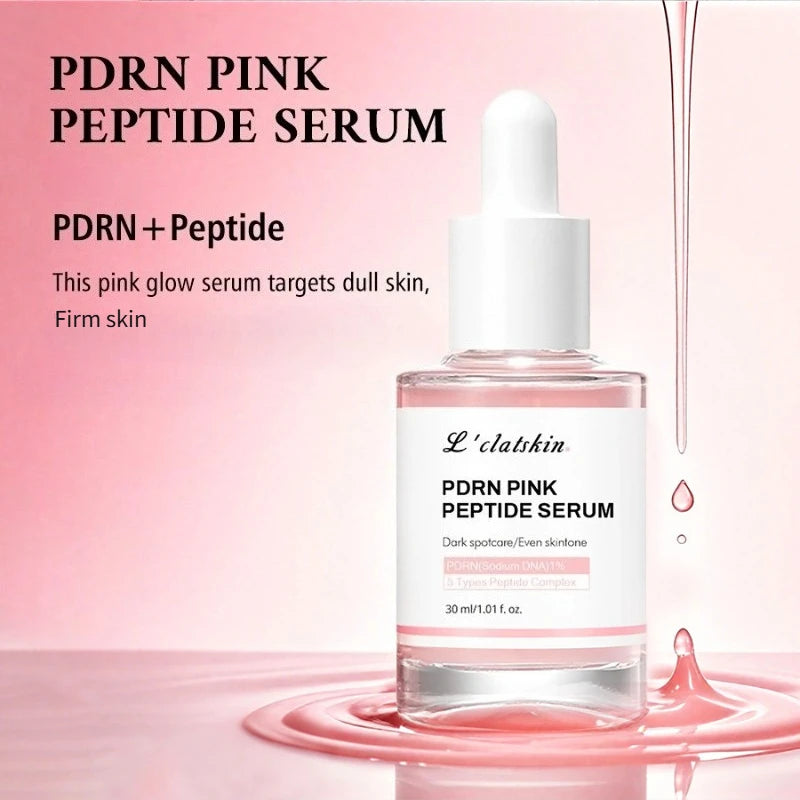 Korean Salmon DNA PDRN Pink Peptide Serum,Niacinamide Pink Glow Facial Serum,Deep Hydration Dull Skin,Uneven Skin Tone Face Care