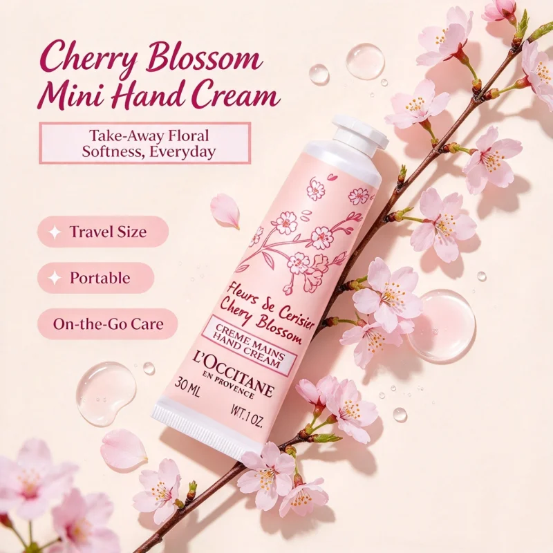 L'OCCITANE 20% Shea Butter,Rose Cherry Blossom Hand Cream,Nourishes Protects Dry Hands Fast Absorbing Non Greasy Lotion Skincare